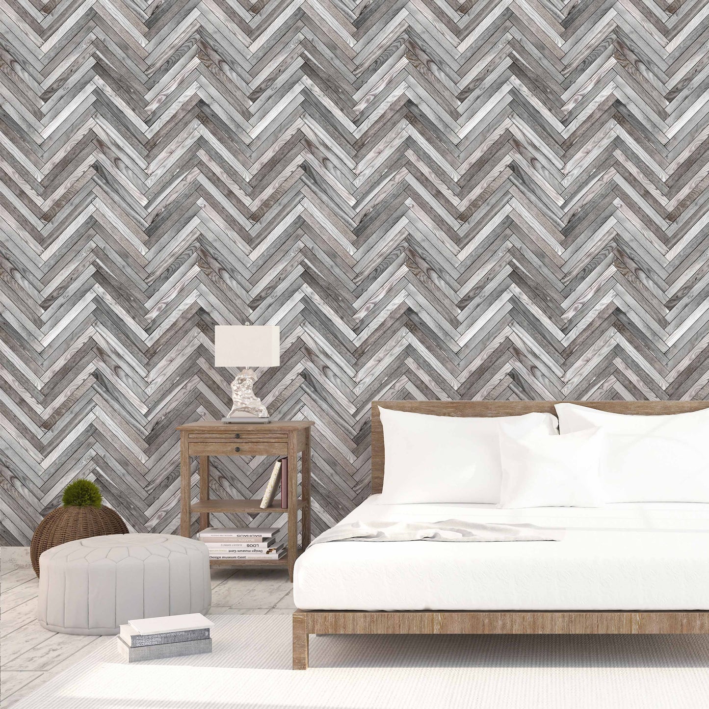 Gray Chevron Wood