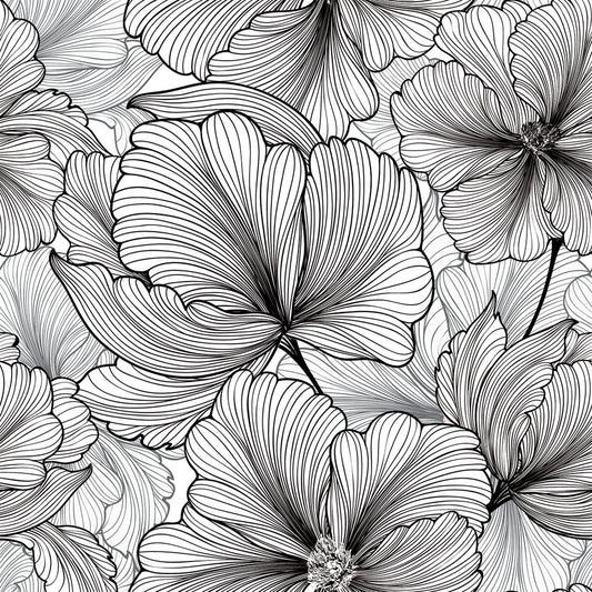 Black & White Tropical Flowers