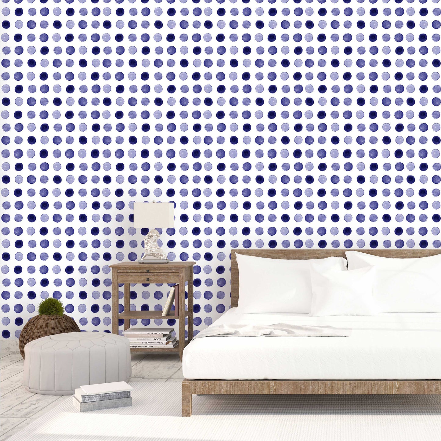 Indigo Watercolor Dots